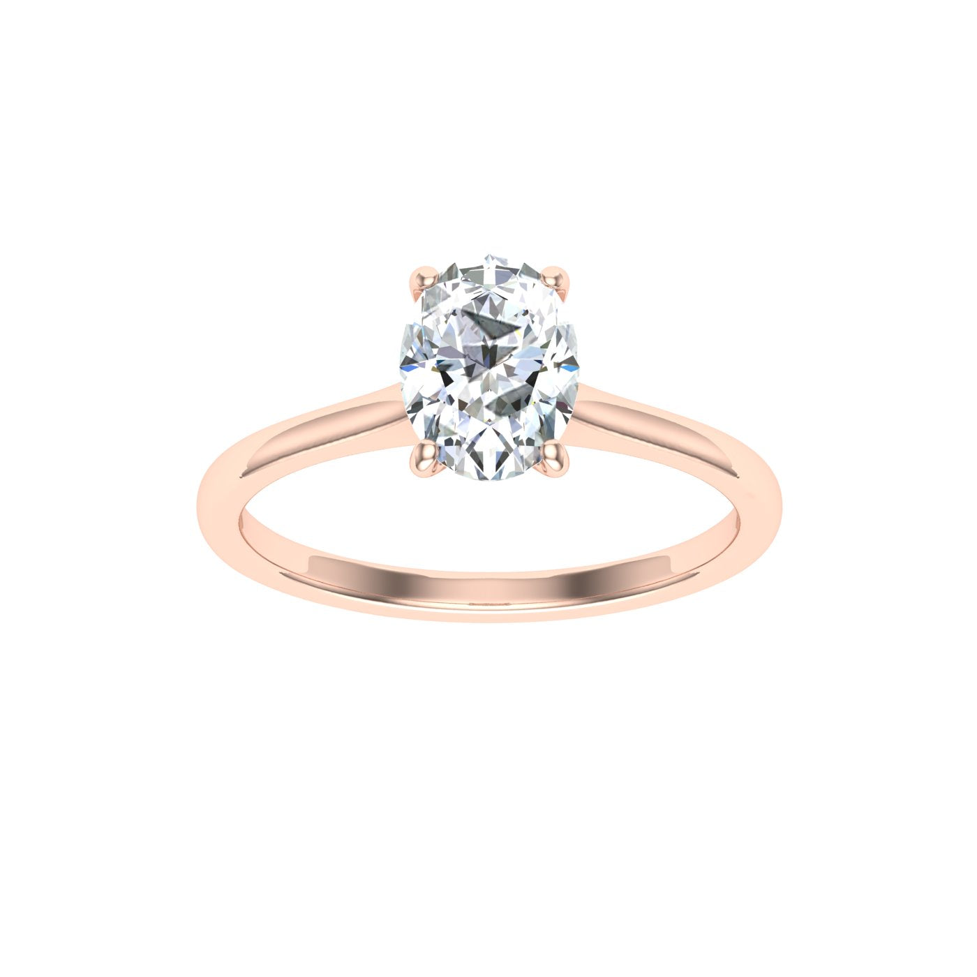 Tempest Oval Cut Solitaire Moissanite Engagement Ring Rose Gold